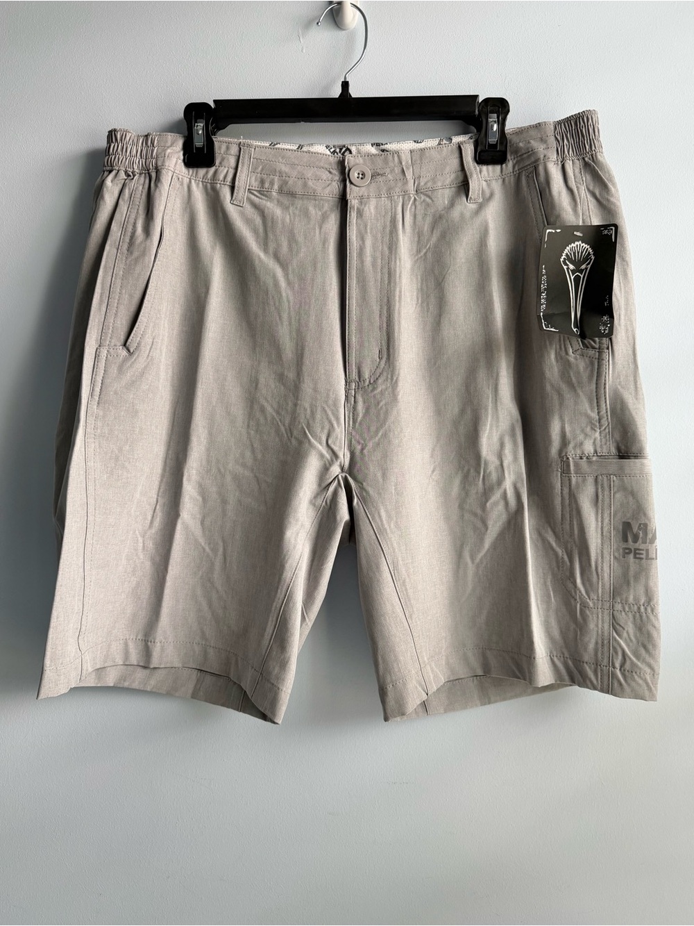 Mad Pelican Men’s Alloy Grey “For Ur Eyes Only” Donnie's Walking Shorts Size XL